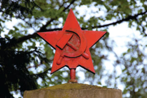 Red star with hammer and sickle